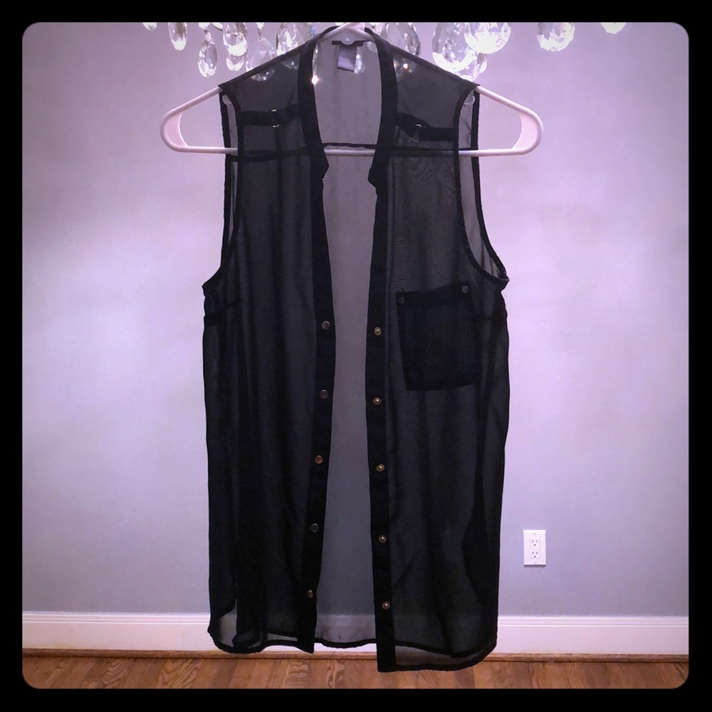 Black Sheer Tank Top